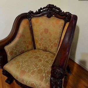 Elegant Brown and Cream Armchair